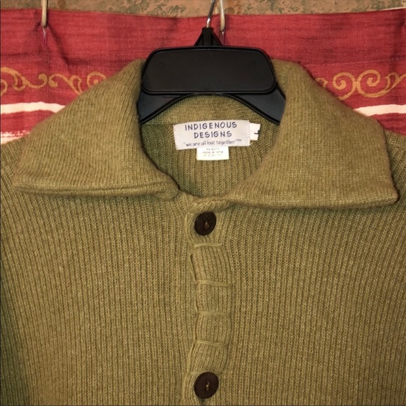 Indigenous Designs Wool Sweater Coat sz L - Picture 2 of 8